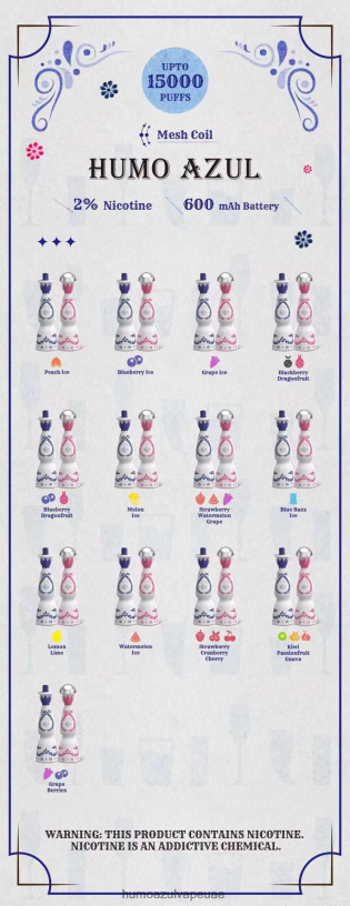 Humo Azul Vape UAE - Humo Azul 15000 نفث يمكن التخلص منه BL8H01